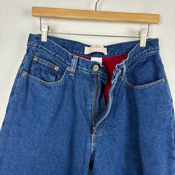 Vintage L.L. Bean Women's Red Fleece Lined Denim High Rise Jeans Sz 12 - Picture 6 of 10